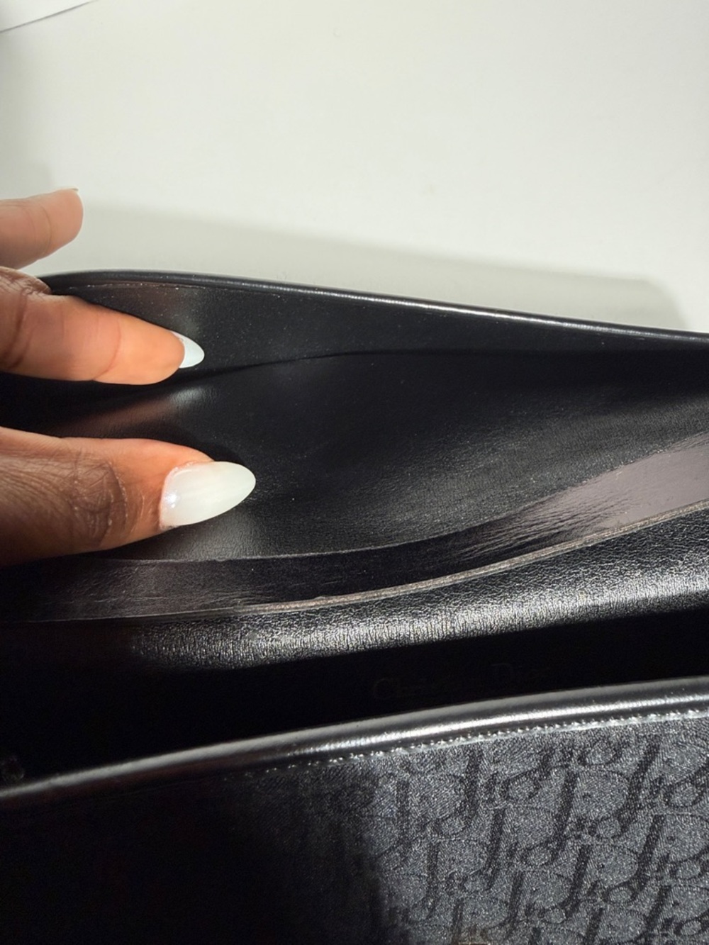 Pre-Love Christian Dior Trotter Canvas  Black Envelope Crossbody with Gold Chain - Picture 15 of 17